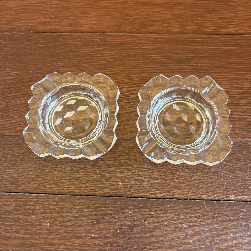 Set‎ Of 2 Vintage Fostoria American Small Square Individual Ashtray 3x3